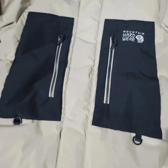 New Mountain Hardware Snow Shells Men's First Tracks Down Jacket Sz S Tan Black - Picture 4 of 7